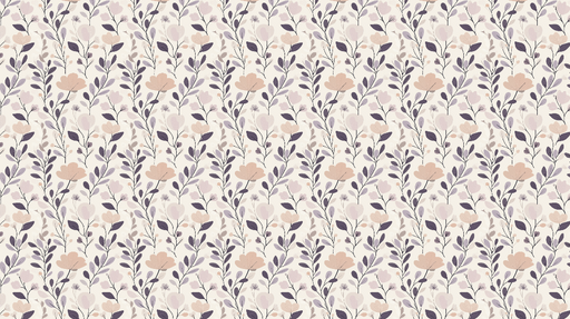 Papier peint floral doux Motifs de fleurs et feuillages délicats en tons pastel