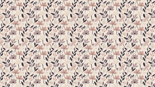 Papier peint floral doux Motifs de fleurs pastel et feuillages élégants