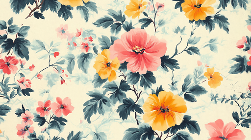 Papier peint floral Éclat de couleurs vives sur fond clair