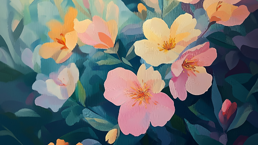 Papier peint floral éclat de fleurs pastel sur fond sombre pour décoration murale élégante