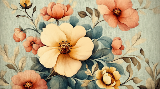 Papier peint floral Éclat de Fleurs Pastel