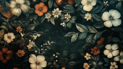 Papier peint floral Éclat de fleurs sur fond sombre