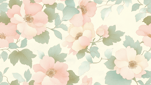 Papier peint floral Éclat doux de fleurs pastel