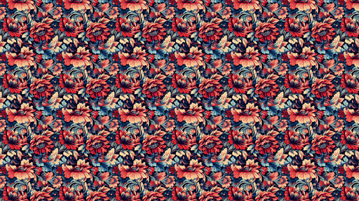 Papier peint floral éclatant Motifs de fleurs sur fond sombre