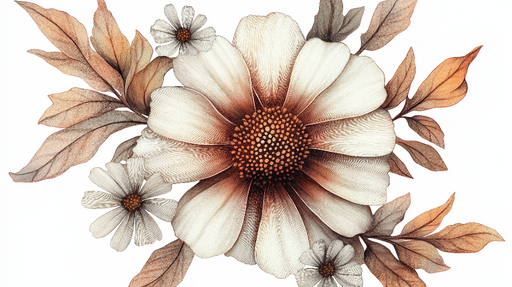Papier peint floral Élegance des fleurs en nuances douces