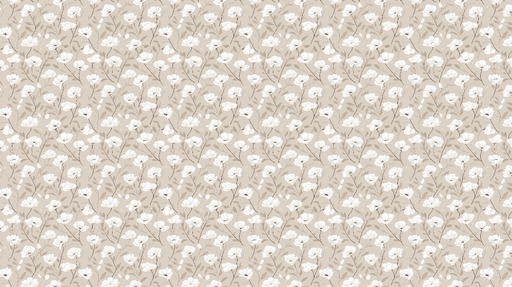 Papier peint floral élégant Motif de fleurs blanches sur fond beige