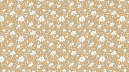 Papier peint floral Élégant motif de fleurs blanches sur fond beige
