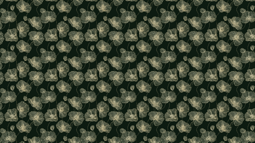 Papier peint floral élégant Motif de fleurs délicates sur fond vert profond