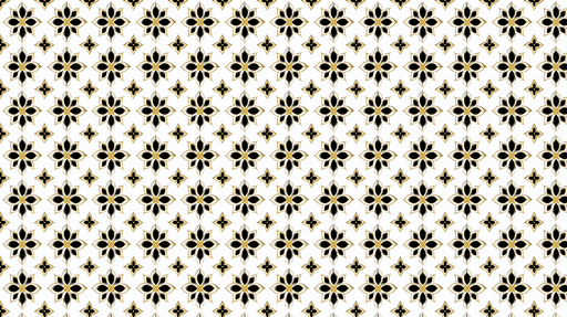 Papier peint floral élégant Motif de fleurs noires et dorées sur fond blanc