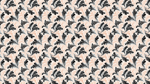 Papier peint floral élégant Motif feuillage noir et rose sur fond clair