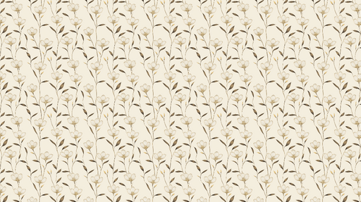 Papier peint floral élégant Motifs de fleurs blanches sur fond beige