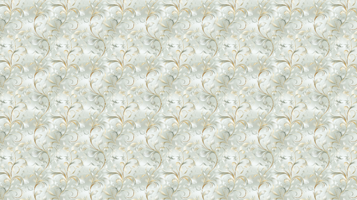 Papier peint floral élégant Motifs de fleurs délicates en or et argent sur fond clair