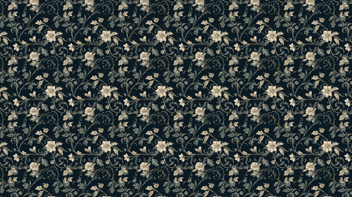 Papier peint floral élégant Motifs floraux délicats sur fond sombre