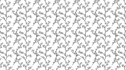 Papier peint floral Élégantes branches de fleurs en noir et blanc