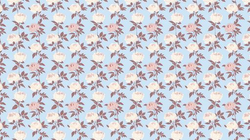 Papier peint floral Élégantes roses sur fond bleu ciel