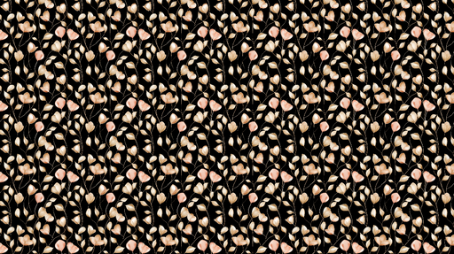 Papier peint floral Élégants motifs de fleurs et feuilles sur fond noir