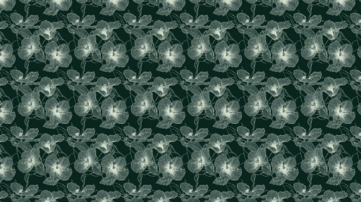 Papier peint floral Éléments floraux délicats sur un fond vert foncé