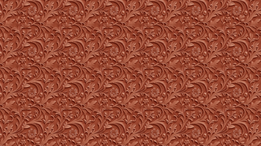 Papier peint floral en relief Motifs complexes de fleurs et feuilles en nuances de terracotta