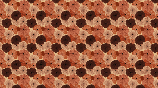 Papier peint floral en terracotta Motifs de fleurs aux nuances chaudes et terreuses