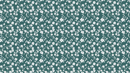 Papier peint floral Fleur blanche sur fond vert profond