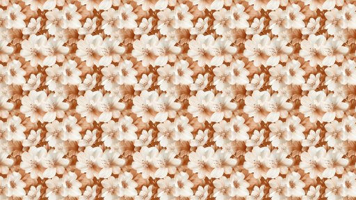 Papier peint floral Fleurs blanches et pêches sur fond chaleureux