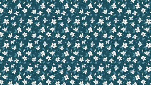 Papier peint floral Fleurs blanches sur fond bleu-vert