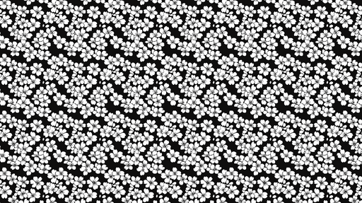 Papier peint floral Fleurs blanches sur fond noir