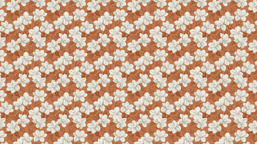 Papier peint floral Fleurs blanches sur un fond terracota doux