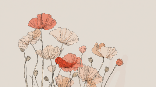 Papier peint floral Fleurs délicates aux teintes pastel sur fond clair