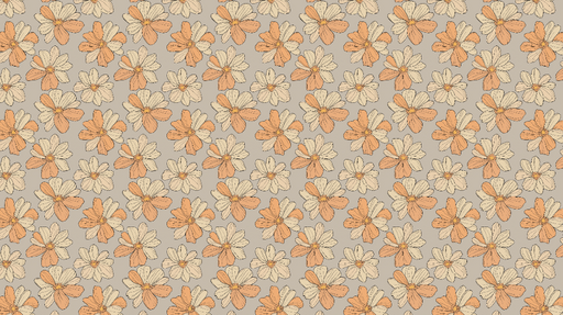 Papier peint floral Fleurs délicates en dégradé pêche et crème