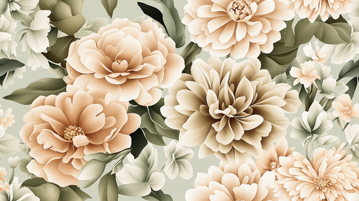 Papier peint floral Fleurs délicates et pastel