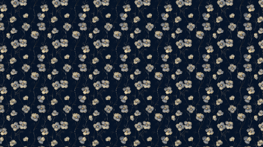 Papier peint floral Fleurs délicates sur fond bleu nuit