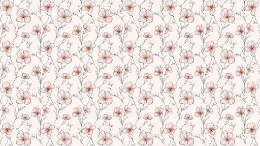 Papier peint floral Fleurs délicates sur fond rose pâle