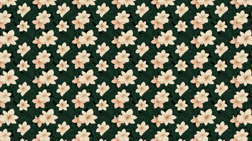 Papier peint floral Fleurs douces sur fond vert profond