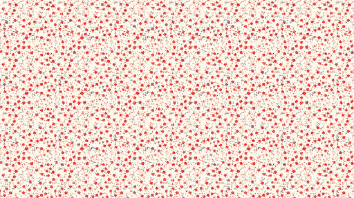 Papier peint floral Fleurs rouges délicates sur fond crème