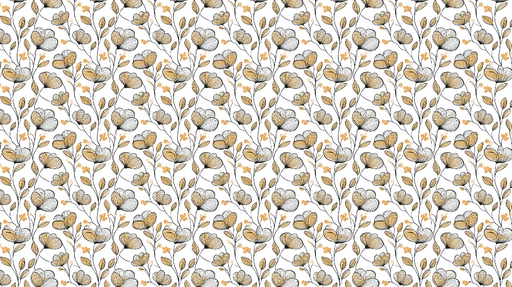 Papier peint floral jaune et noir Éléments floraux stylisés sur fond clair