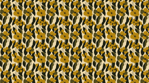 Papier peint floral jaune et noir Motif de fleurs élégantes sur fond clair