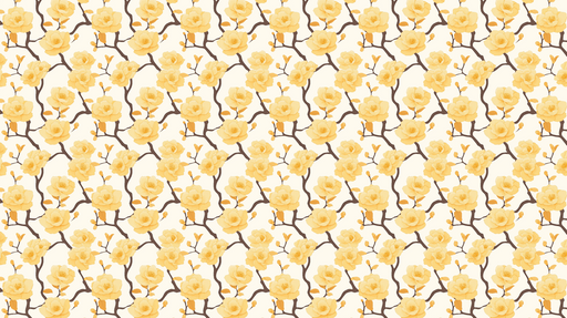 Papier peint floral jaune Magnifiques fleurs jaunes sur fonds clair