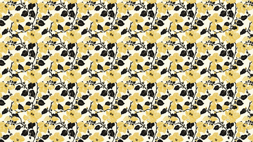 Papier peint floral jaune Motif de fleurs jaunes sur fond clair