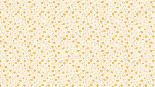Papier peint floral jaune Motif de petites fleurs sur fond crème
