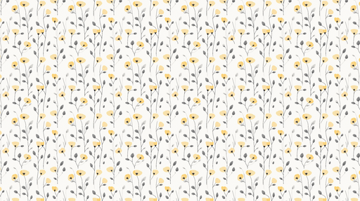 Papier peint floral jaune Motif élégant de fleurs jaunes sur fond blanc