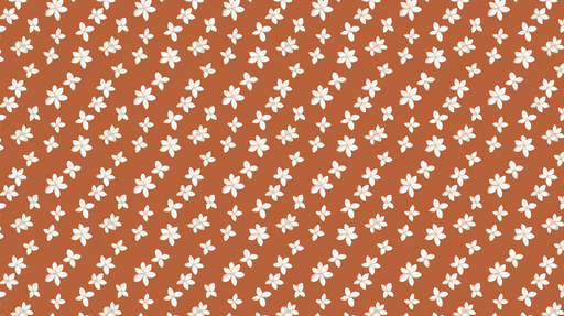 Papier peint floral Joli motif de fleurs blanches sur fond rouille