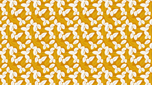 Papier peint floral lumineux Feuilles blanches sur fond doré