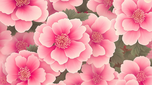 Papier peint floral Magnifiques fleurs roses sur fond doux