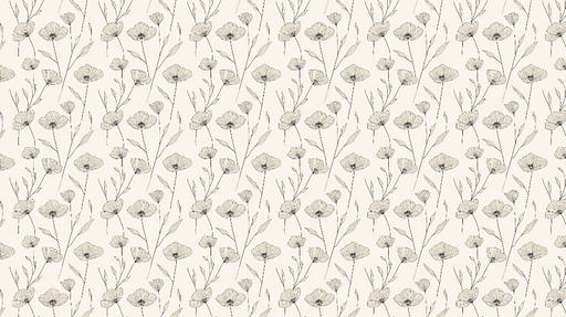 Papier peint floral minimaliste Motif de fleurs délicates sur fond clair