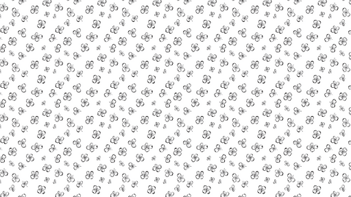 Papier peint floral minimaliste Motifs de fleurs noires sur fond blanc