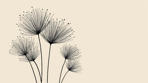 Papier peint floral minimaliste Silhouettes de fleurs délicates sur fond beige