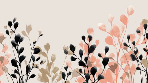 Papier peint floral moderne Branches et feuilles délicates dans des teintes douces