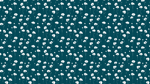 Papier peint floral moderne Fleurs blanches sur fond bleu profond