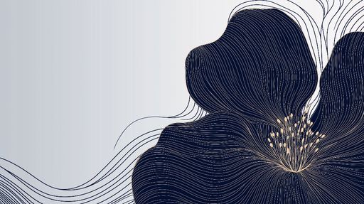 Papier peint floral moderne avec motif de fleurs stylisées en bleu et ivoire pour décoration murale élégante.